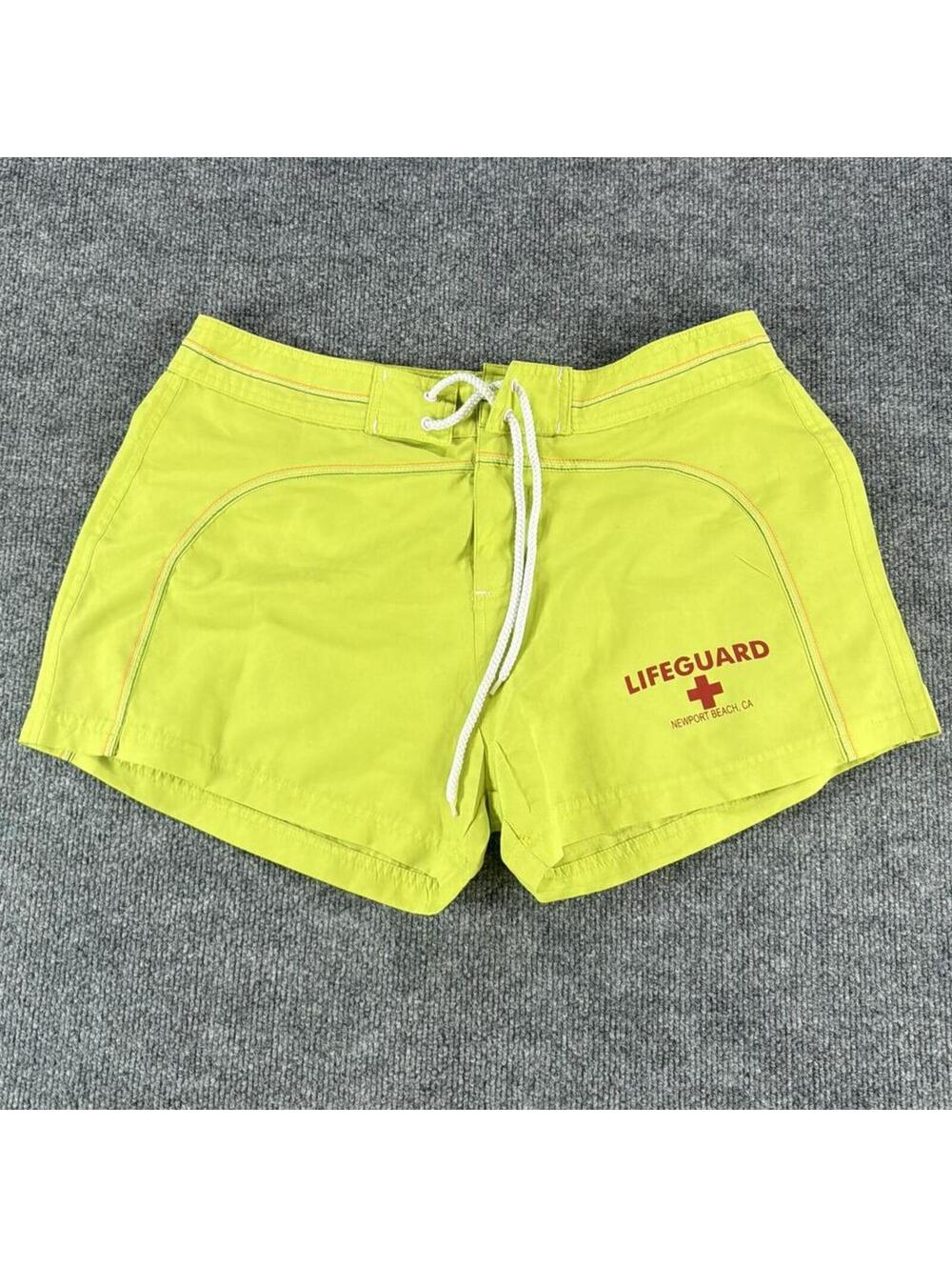 Verona Yellow Lifeguard Newport Beach Swim Shorts XL - Beach, Summer, Pool, Neon